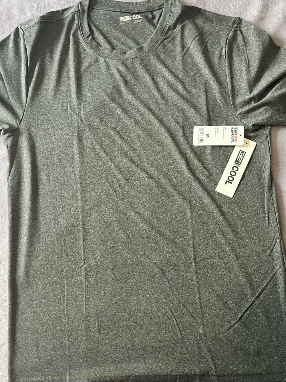 Soft navy short-sleeve active tee. Lightweight, breathable fabric